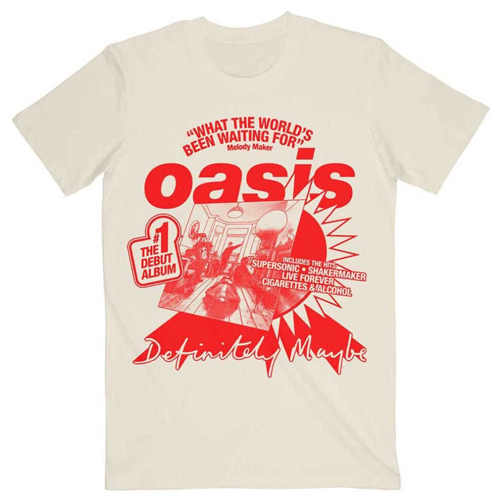 (M, Beige) Oasis What The Worlds Been Waiting For T Shirt