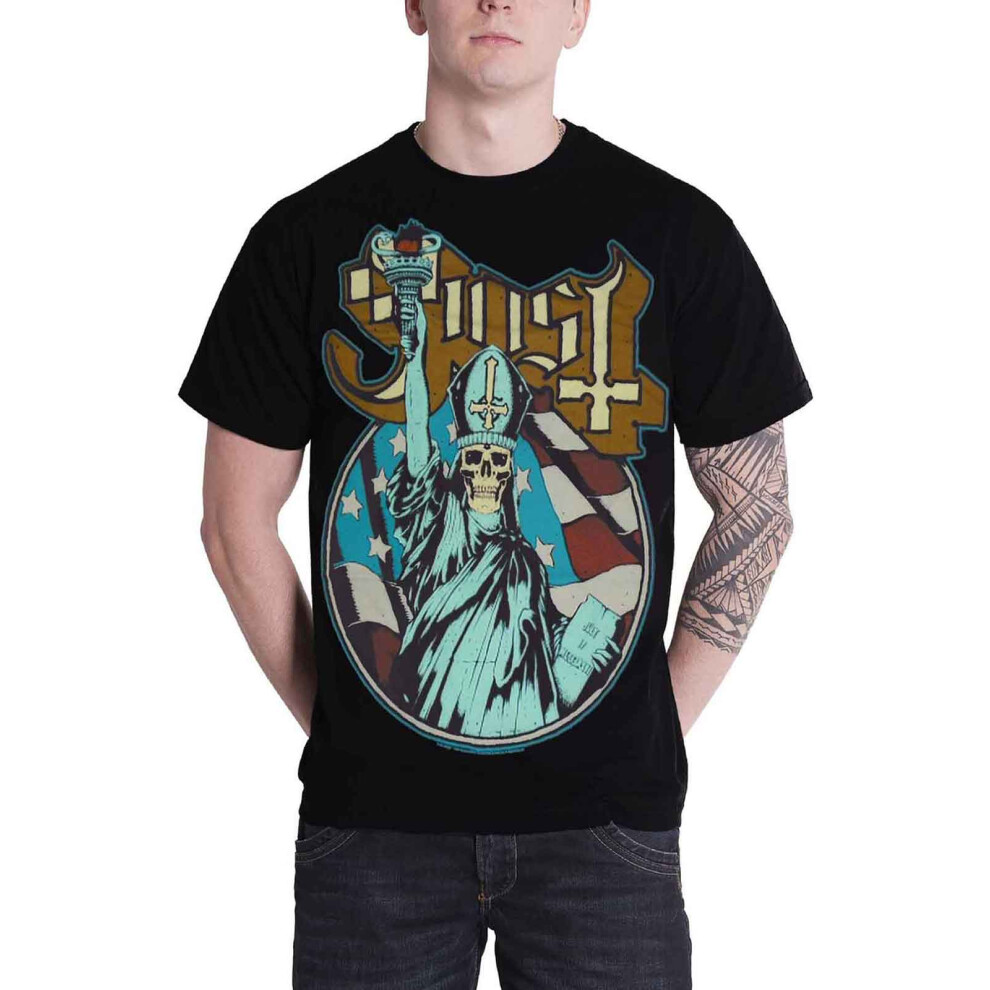 (XXL, Black) Ghost Statue of Liberty T Shirt