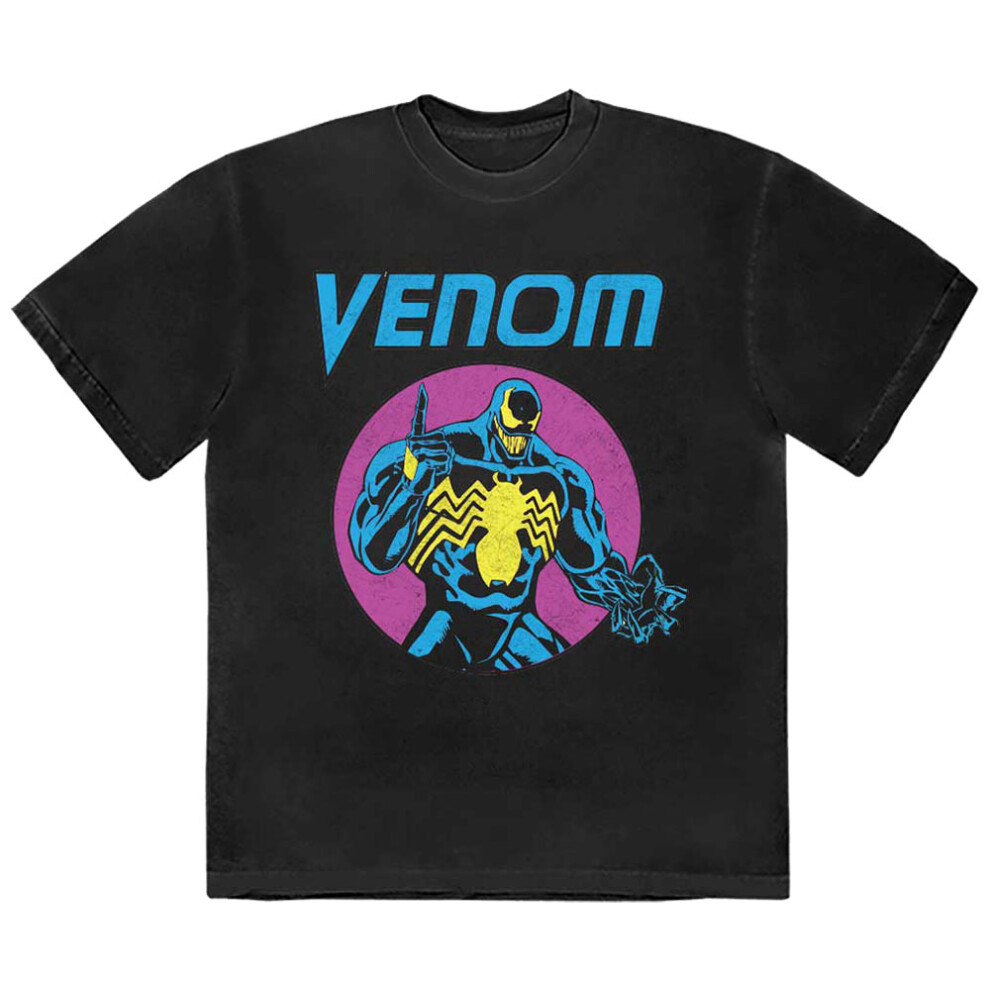 (XXL, Black) Venom Purple Circle Logo T Shirt