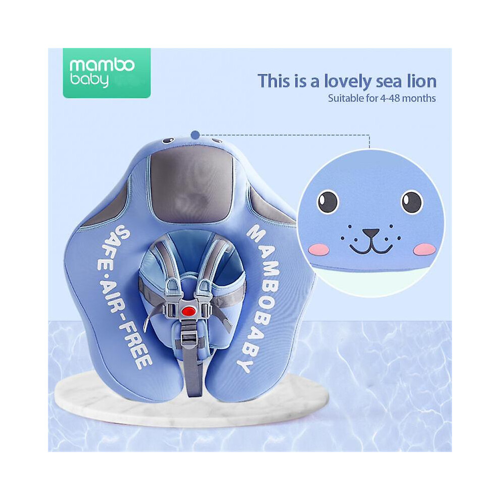 (Blue) Mambobaby Baby Float Lying Swimming Rings Infant Waist Swim Ring Toddler Blue