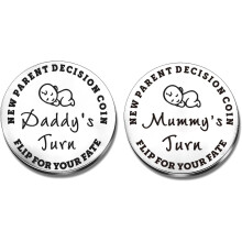 New Parent Decision Coin Newborn Baby Gifts,daddy's Turn Mummy's Turn Flip To Funny Decision Coin,new Mum Gifts New Dad Gifts New Parents Gifts Baby S