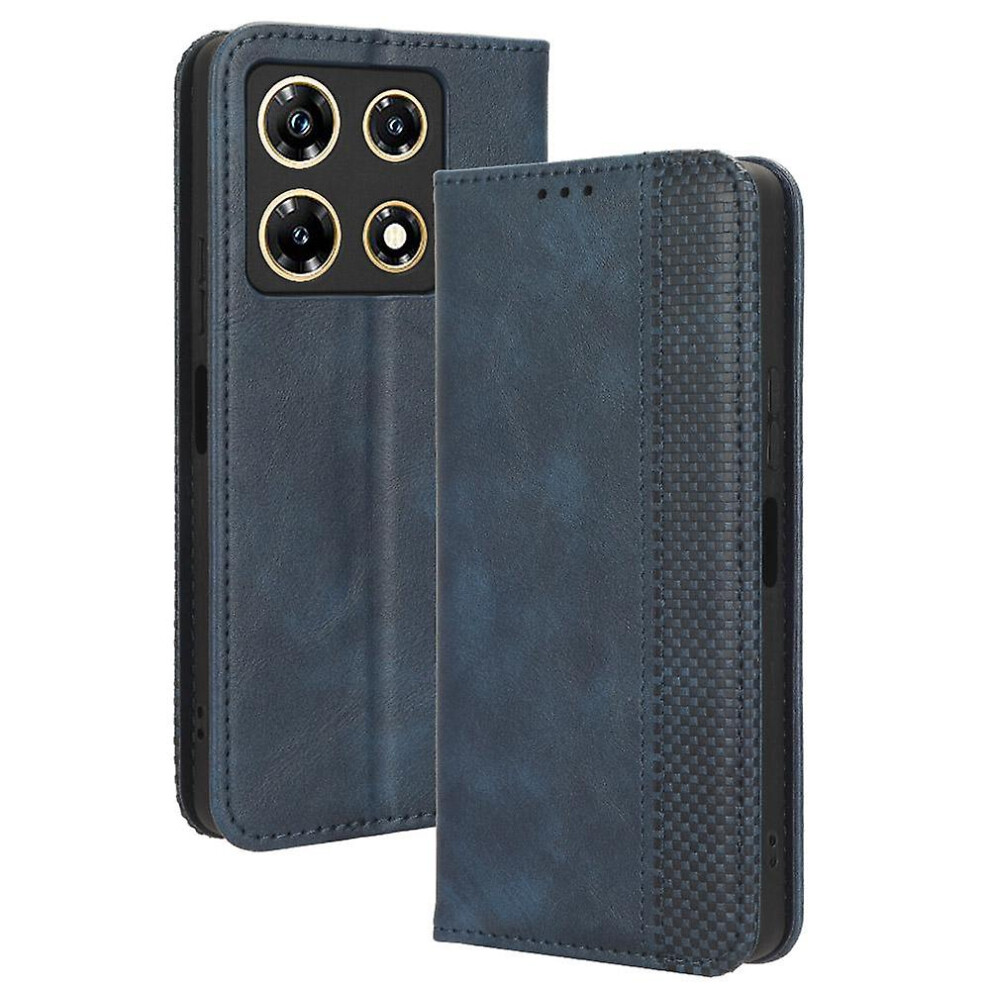 (Blue) For Infinix Note 30 Pro 4G X678b Magnetic Pu Leather Case Flip Stand Wallet Phone Cover Blue 7305601990990