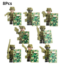 (Green) Elite Forces Minifigure Set Military Swat Building Blocks Action Oriented Toy
