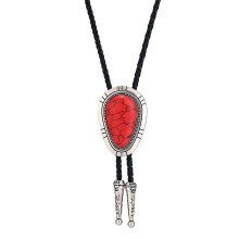 Stone Bolo Tie Native Western Cowboy Handmade  Leather  Tie Necktie For Men Women