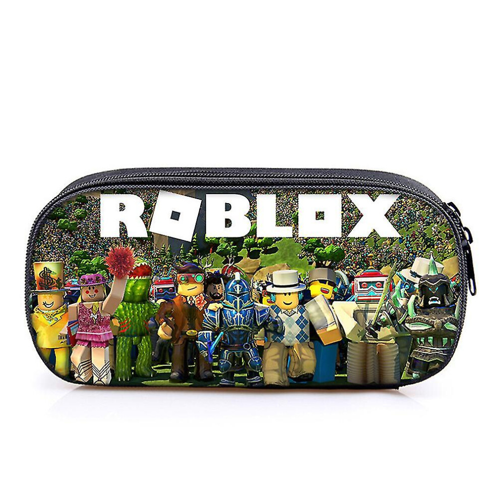 (D) Roblox Kids Boys Girls Large Capacity Pencil Case Pen Bag Student School Stationery Organizer Pouch Gifts