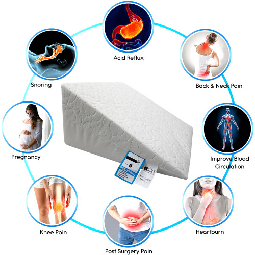 Wedge Pillow Back Support Large Reflux Orthopaedic Bed Cushion 2