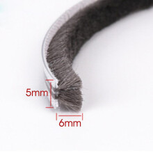 (5mm x 6mm (10M)) 10m Hairy Seal Brush Pile Door Window Sliding Weather Strip Draught Excluder
