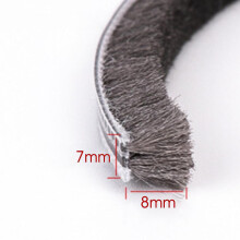 (7mm x 8mm (10M)) 10m Hairy Seal Brush Pile Door Window Sliding Weather Strip Draught Excluder