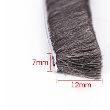 (7mm x 12mm (10M)) 10m Hairy Seal Brush Pile Door Window Sliding Weather Strip Draught Excluder