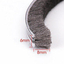 (6mm x 8mm (10M)) 10m Hairy Seal Brush Pile Door Window Sliding Weather Strip Draught Excluder