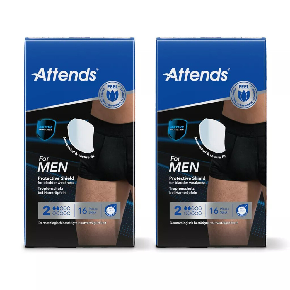 ATTENDS Shield Level 2 Incontinence Pads for Men 32pads