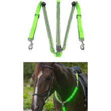 (Green) Led Horse Harness, Led Chest Strap Horse Harness, Adjustable Usb Rechargeable Horses Light Collar Waterproof