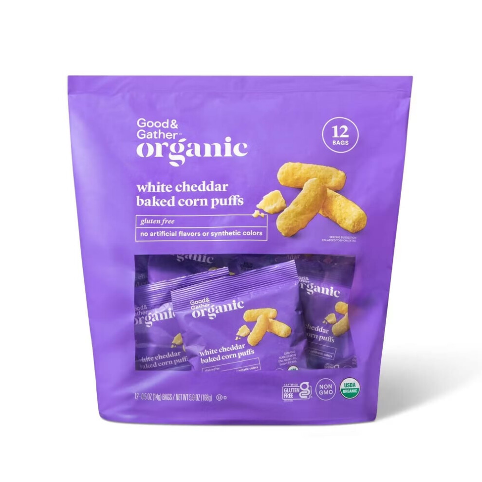Good & Gather Organic White Cheddar Puffs Multipack 12ct
