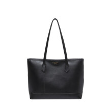 (Black) Chic And Minimalist Pu Fabric Large Tote Bag For Women Ideal For Urban Fashion And Daily Essentials