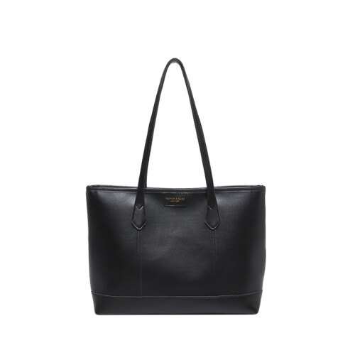 (Black) Chic And Minimalist Pu Fabric Large Tote Bag For Women Ideal For Urban Fashion And Daily Essentials