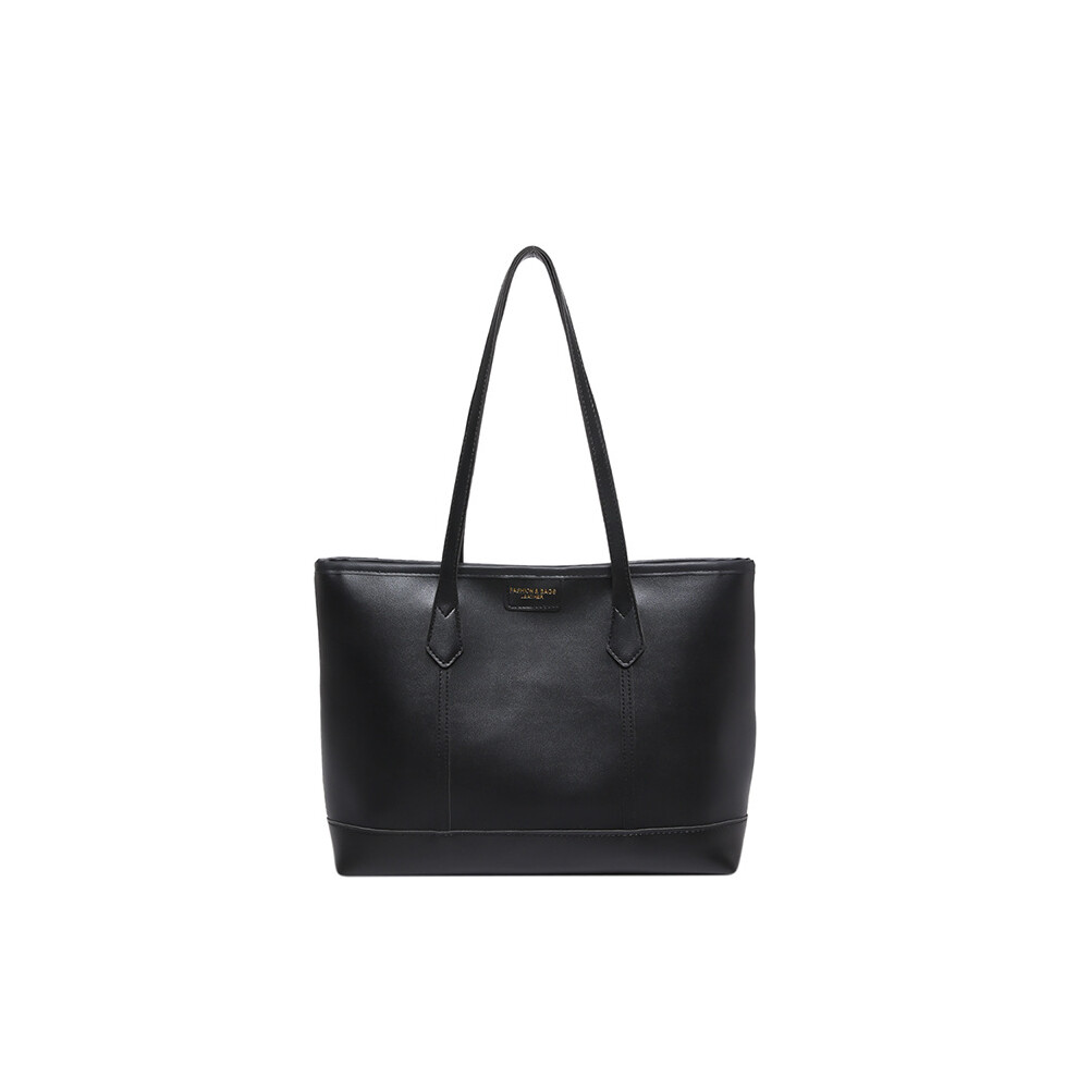 (Black) Chic And Minimalist Pu Fabric Large Tote Bag For Women Ideal For Urban Fashion And Daily Essentials