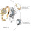(Gold, 8) Celestial Sun And Moon Ring Set, Sparkling Sun Ring/blue Moon Ring 3