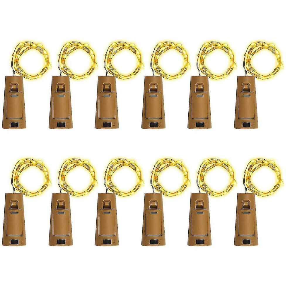 12Pcs Bottle S, Cork S For Wine Bottles, 2M 20 Led Fairy S Light