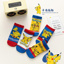 (D, 8-12years old) 5 Pairs Sports Cartoon Children's Socks Baby Boy Pokemon Pikachu Socks Kawaii Child Warm And Soft Gift Kids Girls Clothing