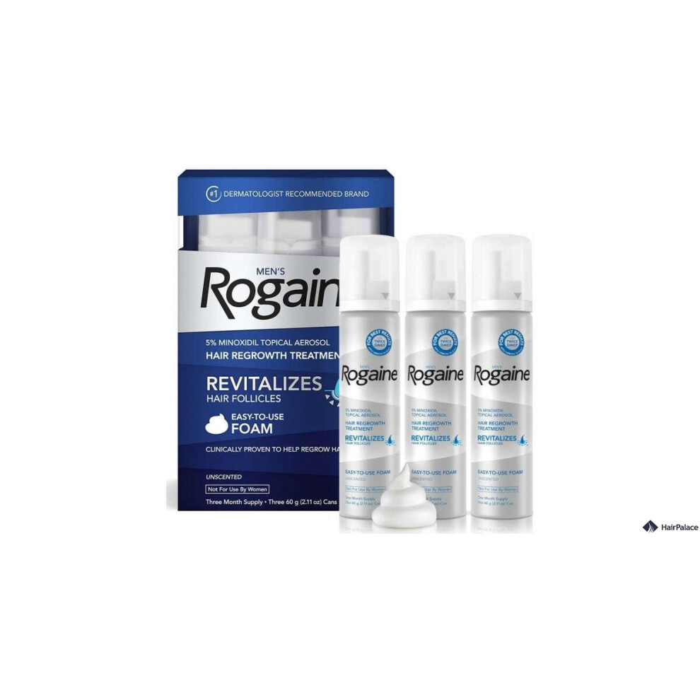 Men's Rogaine Minoxidil Foam, 3-Month Supply Short date EXP JAN 2025