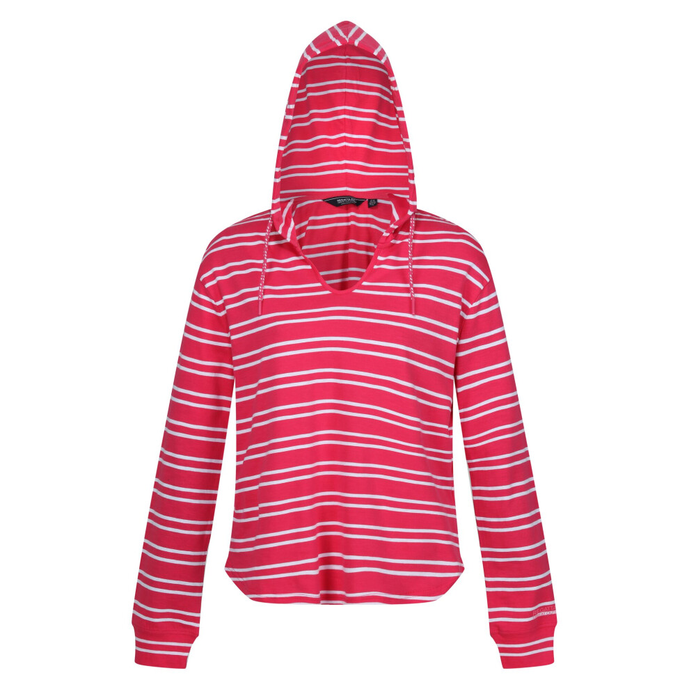 (10 UK, Hot Pink/White) Regatta Womens/Ladies Minerve Stripe V Neck Hoodie