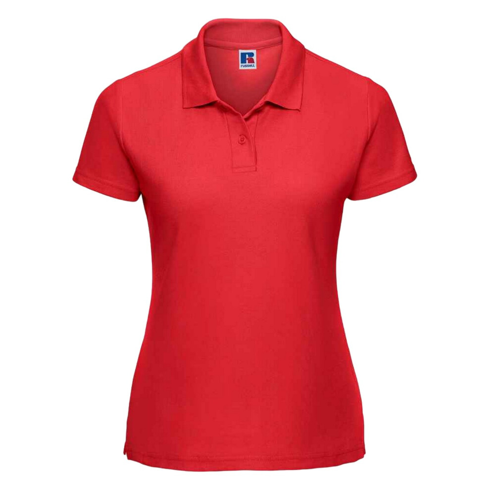 (L, Bright Red) Russell Womens/Ladies Polycotton Classic Polo Shirt