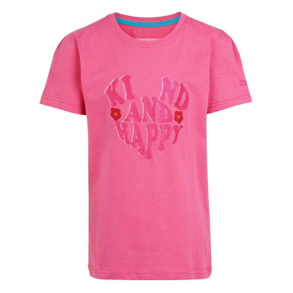 (3-4 Years, Flamingo Pink) Regatta Childrens/Kids Bosley VII Text T-Shirt