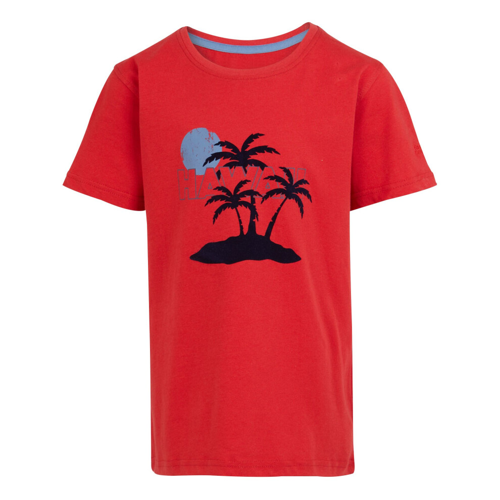 (3-4 Years, Danger Red) Regatta Childrens/Kids Bosley VII Hawaii Palm Tree T-Shirt