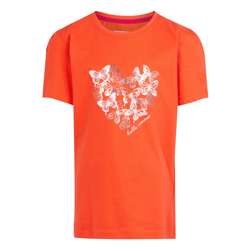 (15-16 Years, Satsuma) Regatta Childrens/Kids Bosley VII Butterflies T-Shirt