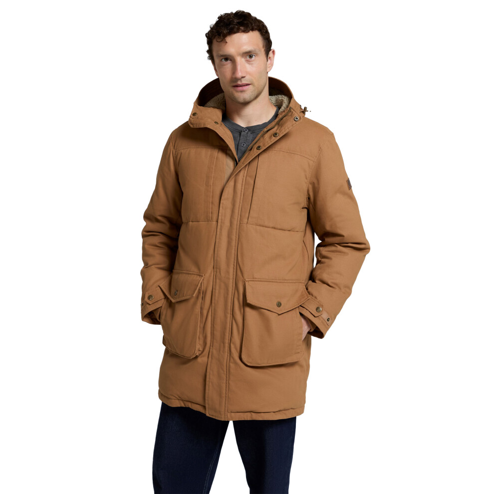 (S, Tan) Animal Mens Fistral Borg Lined Parka