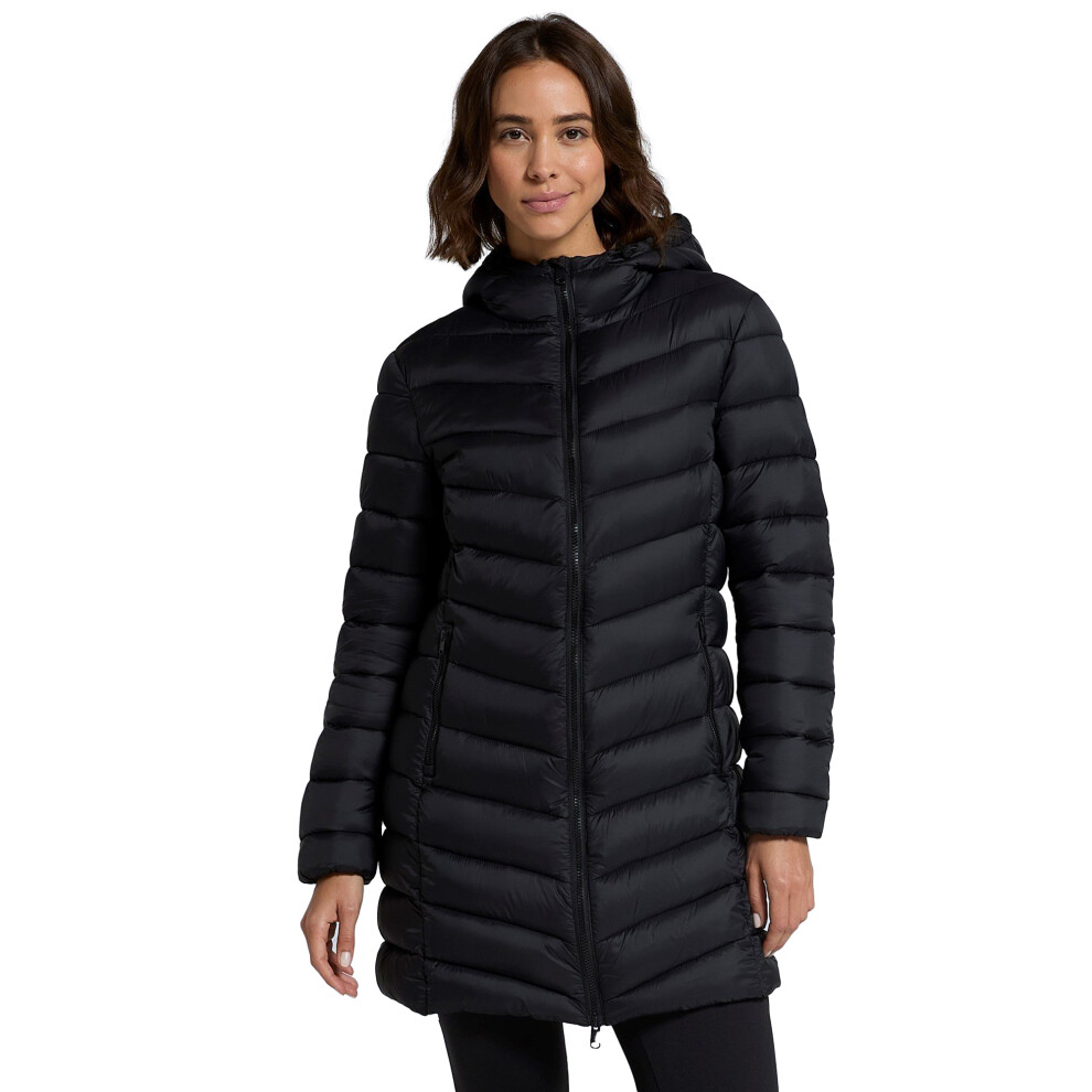 (12 UK, Jet Black) Animal Womens/Ladies Frankie Longline Padded Jacket