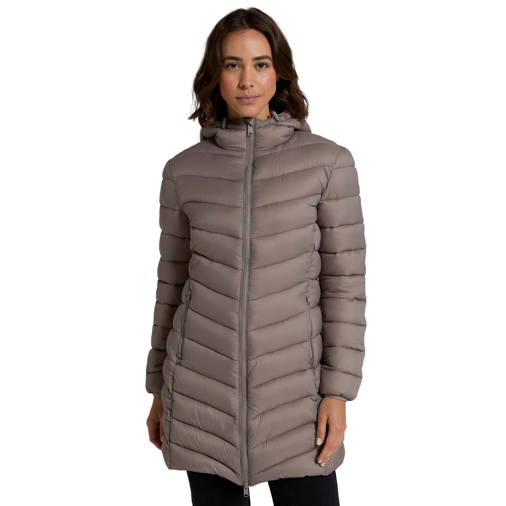 (20 UK, Taupe) Animal Womens/Ladies Frankie Longline Padded Jacket