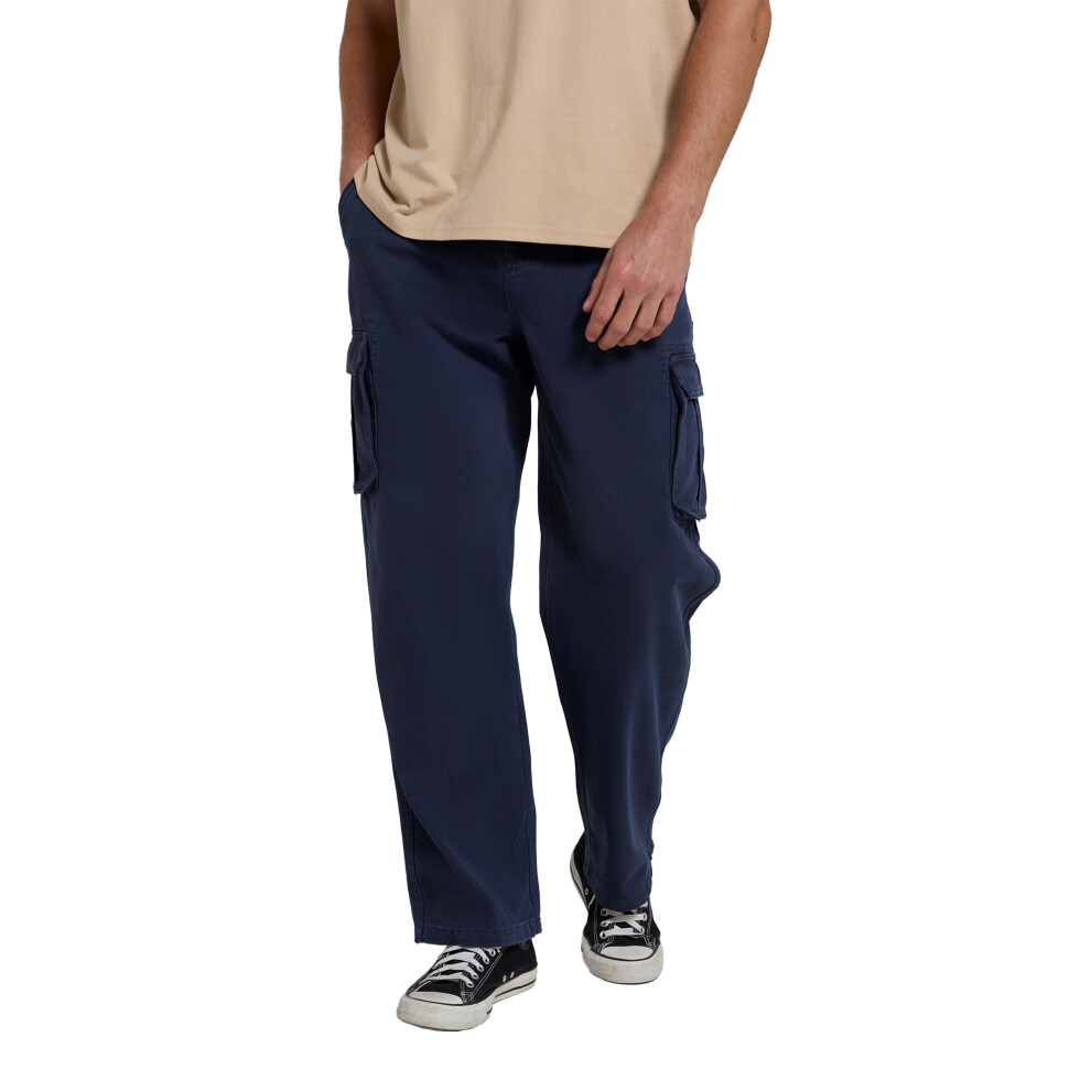 (40R, Navy) Animal Mens Dusk Heavyweight Cargo Trousers