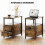 Homcom HOMCOM Bedside Table with Charging Station for Living Room, Rustic Brown 2