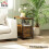 Homcom HOMCOM Bedside Table with Charging Station for Living Room, Rustic Brown 3