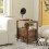 Homcom HOMCOM Bedside Table with Charging Station for Living Room, Rustic Brown 5