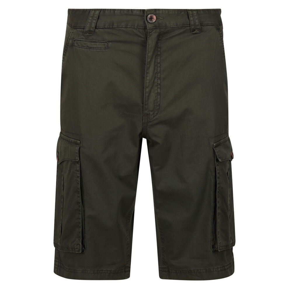 (33in, Dark Khaki) Regatta Mens Shorebay Vintage Cargo Shorts