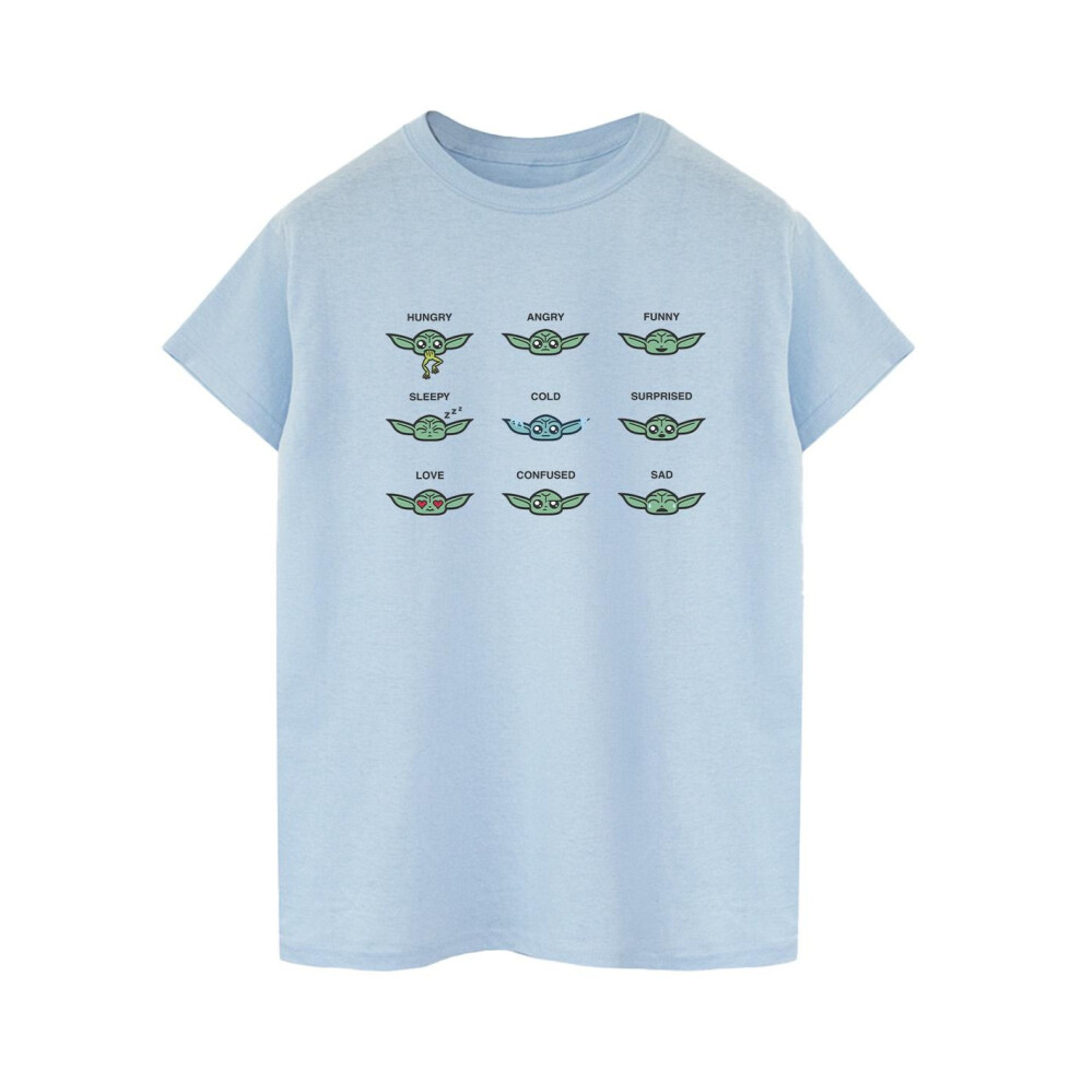 (L, Baby Blue) Star Wars Mens Mandalorian Grogu Mood T-Shirt
