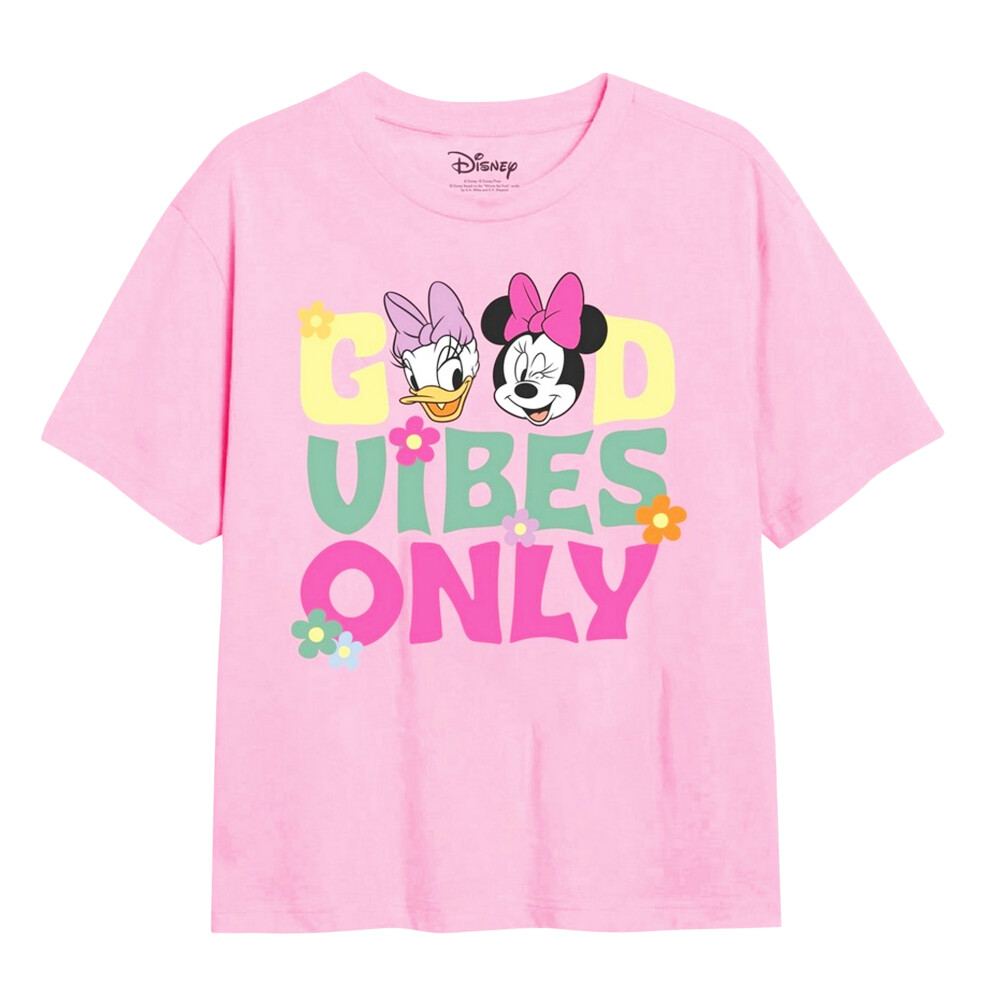 (3-4 Years, Light Pink) Disney Girls Good Vibes Only Minnie Mouse T-Shirt