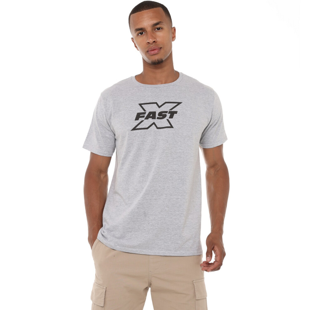 (L, Heather Grey) Fast & Furious Mens Logo T-Shirt