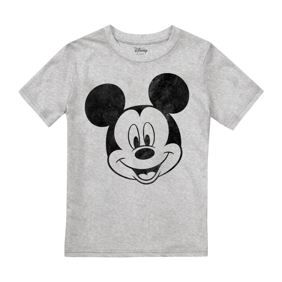 (9-10 Years, Sports Grey) Disney Boys Mickey Mouse Face T-Shirt