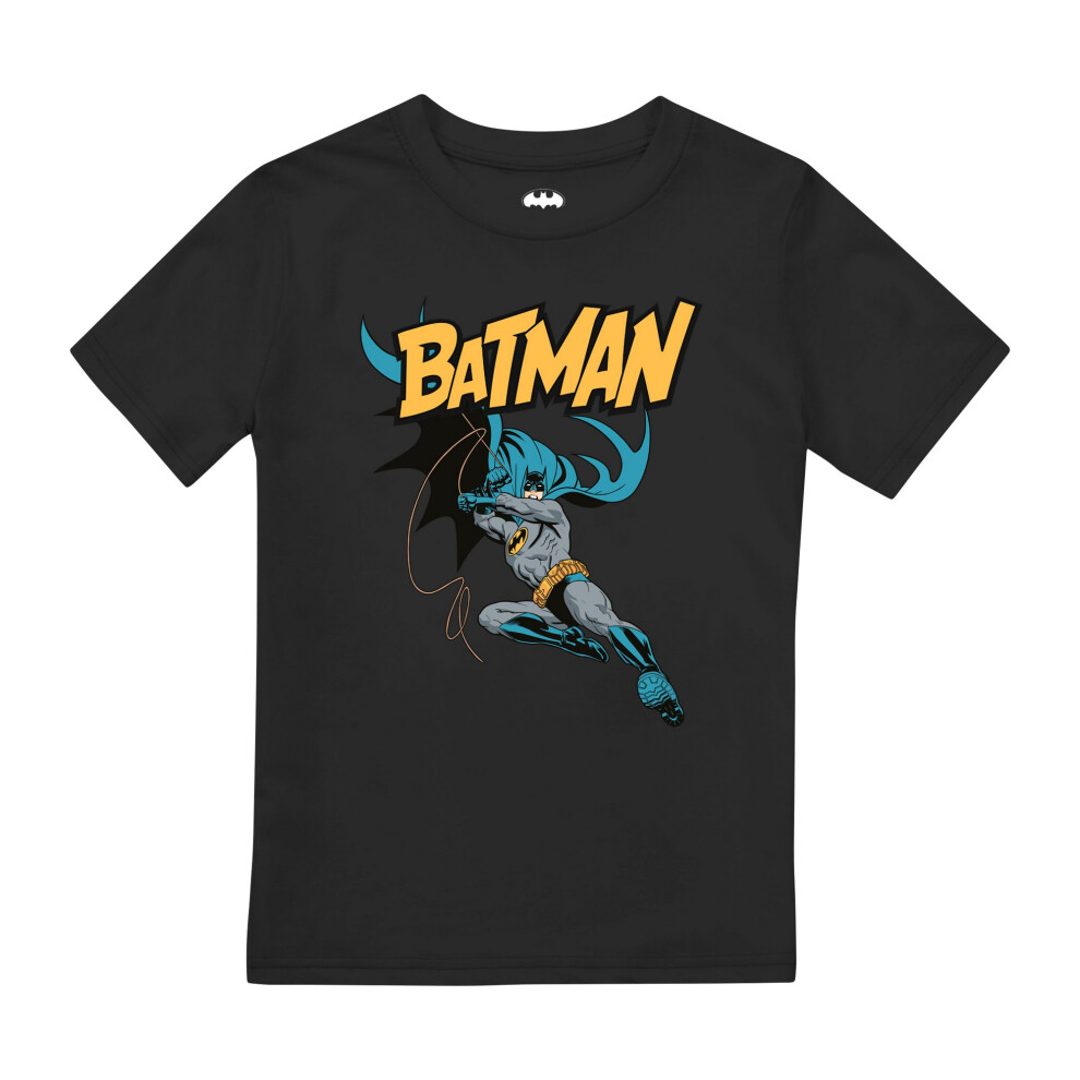 (7-8 Years, Black) Batman Boys Action T-Shirt