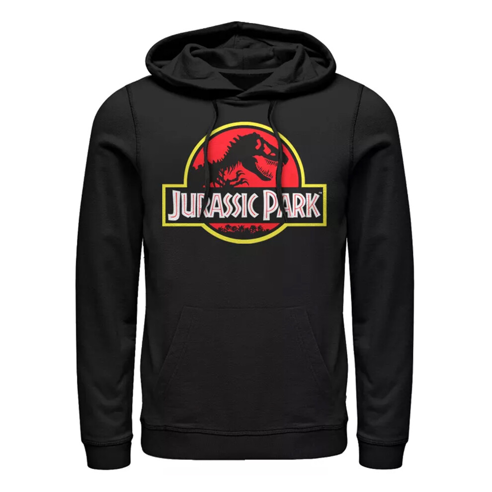 (M, Black) Jurassic Park Mens Classic Logo Hoodie