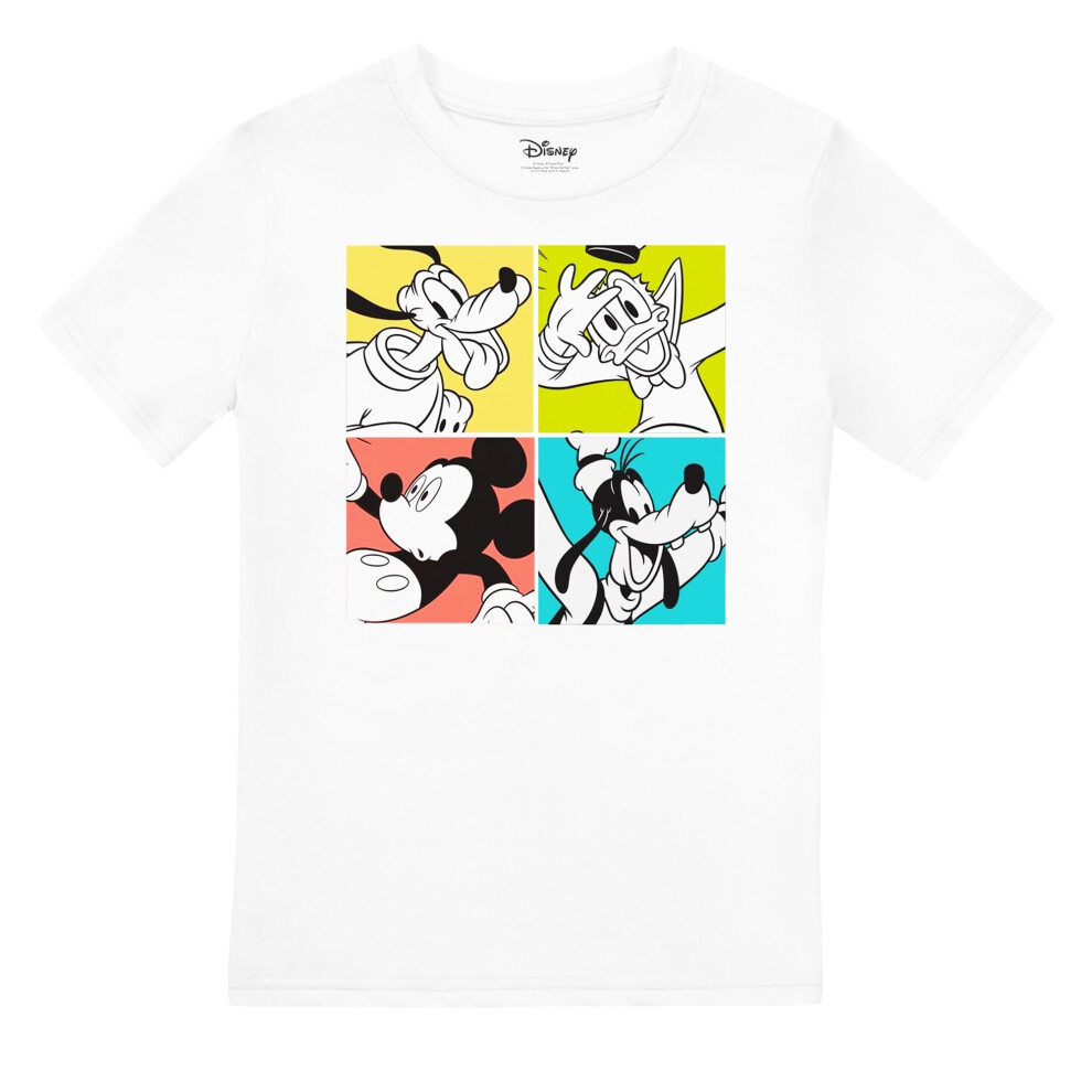 (7-8 Years, White) Disney Boys Mickey Mouse Box T-Shirt