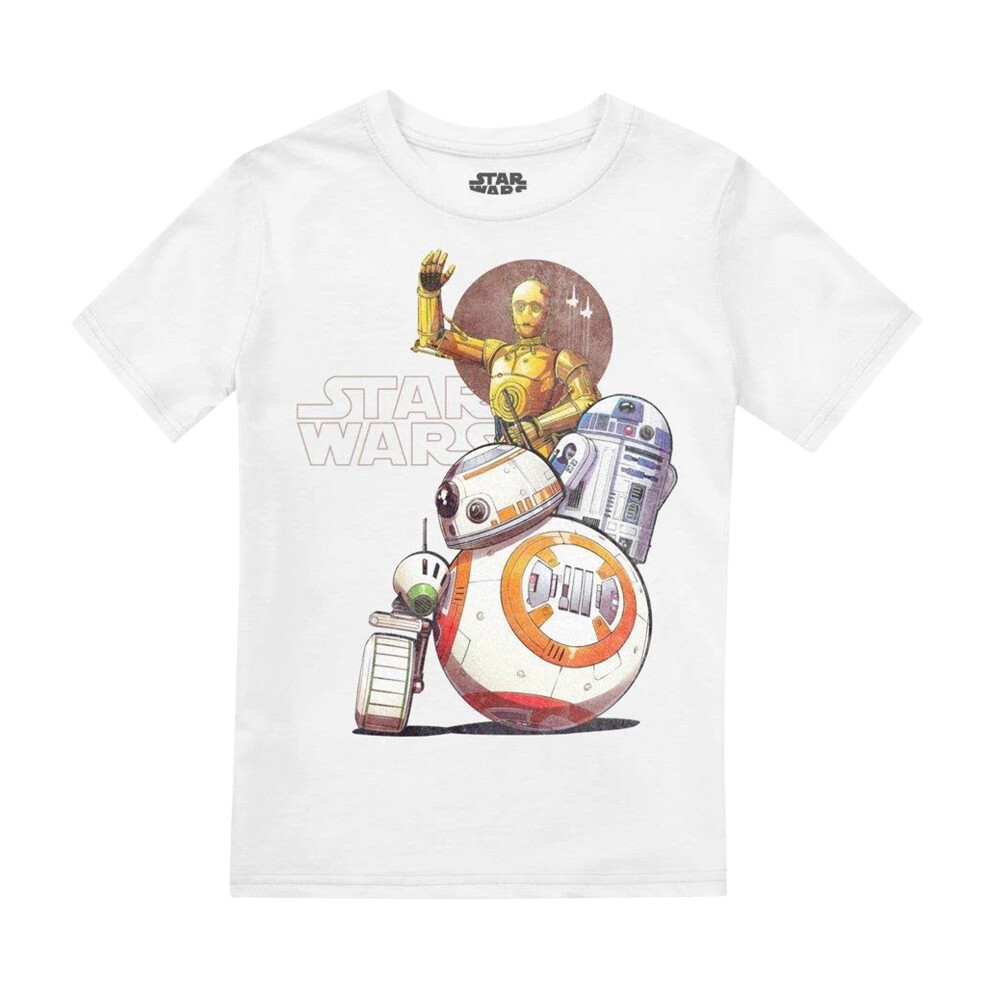 (7-8 Years, White) Star Wars Childrens/Kids Droid Squad Droid T-Shirt