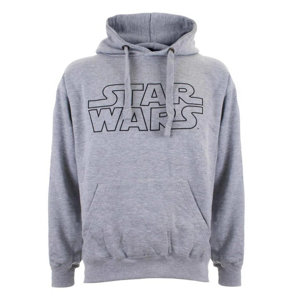 (M, Grey) Star Wars Mens Logo Hoodie