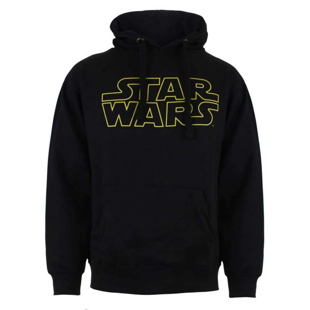 (S, Black) Star Wars Mens Logo Hoodie