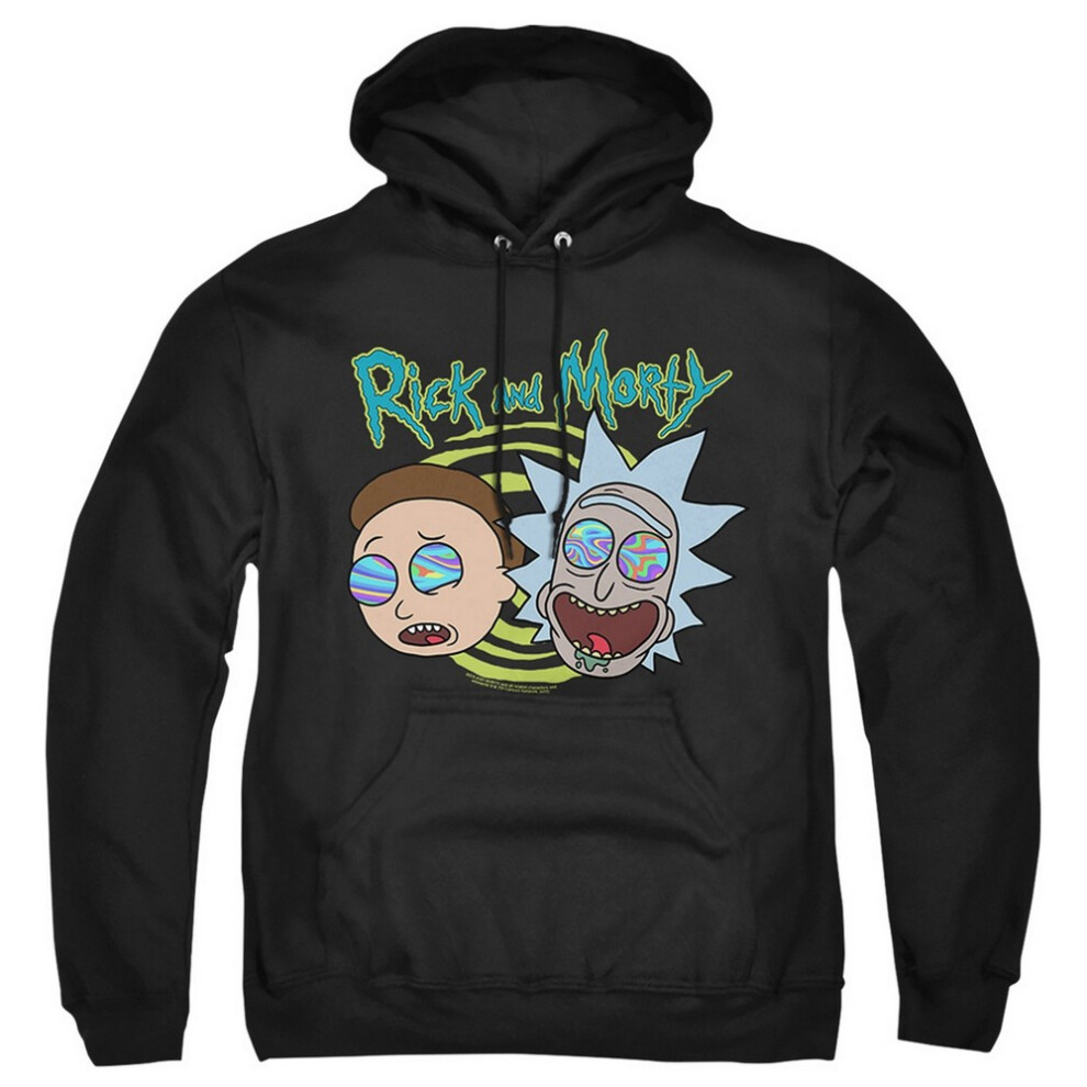 (S, Black) Rick And Morty Mens Blown Minds Hoodie