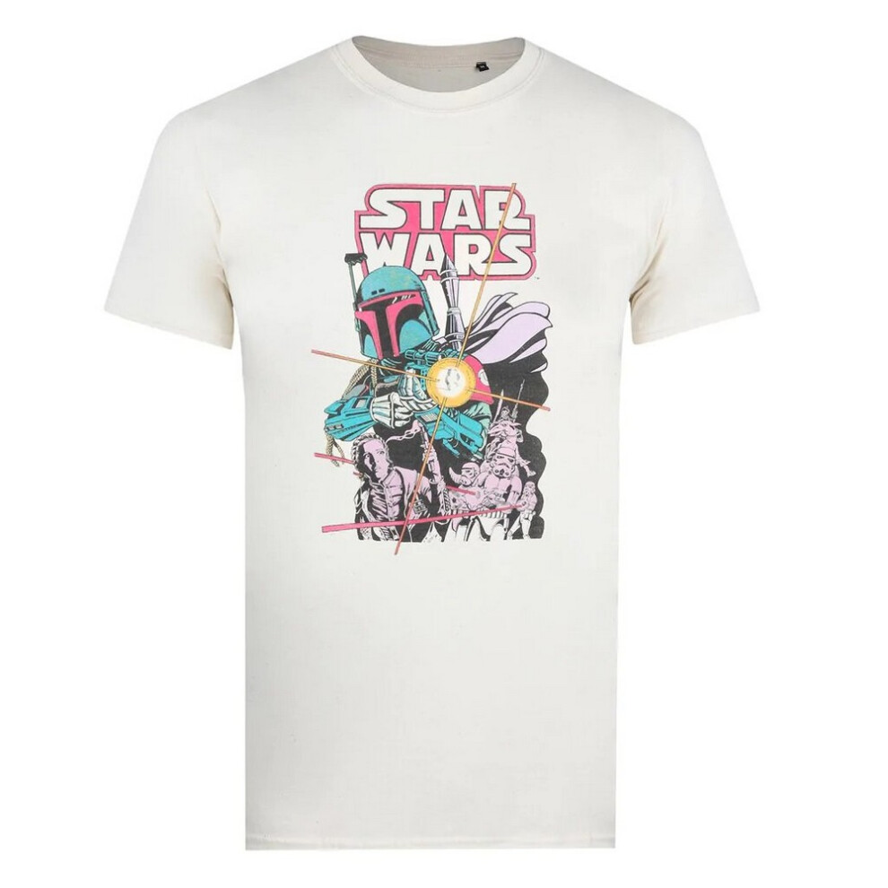 (L, Natural) Star Wars: The Book Of Boba Fett Mens Firing Line T-Shirt