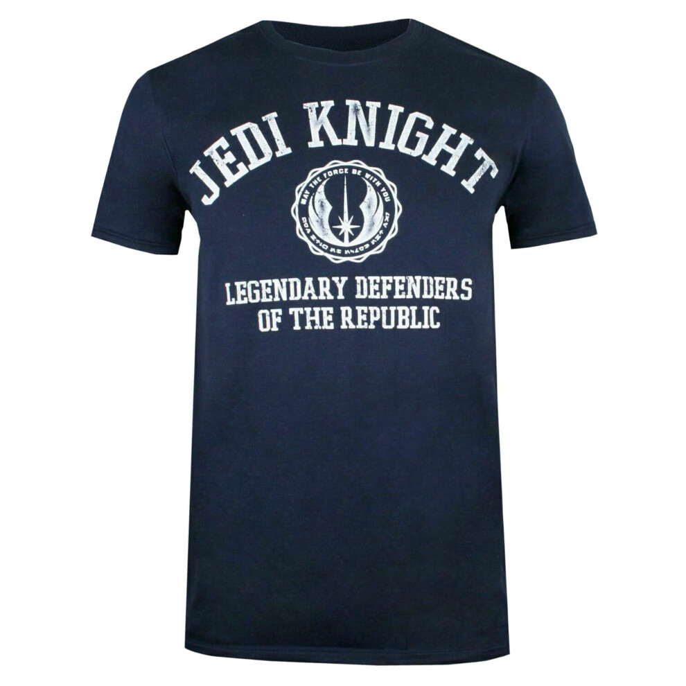 (XXL, Navy) Star Wars Mens Legendary Defenders Of The Republic Jedi Knight T-Shirt